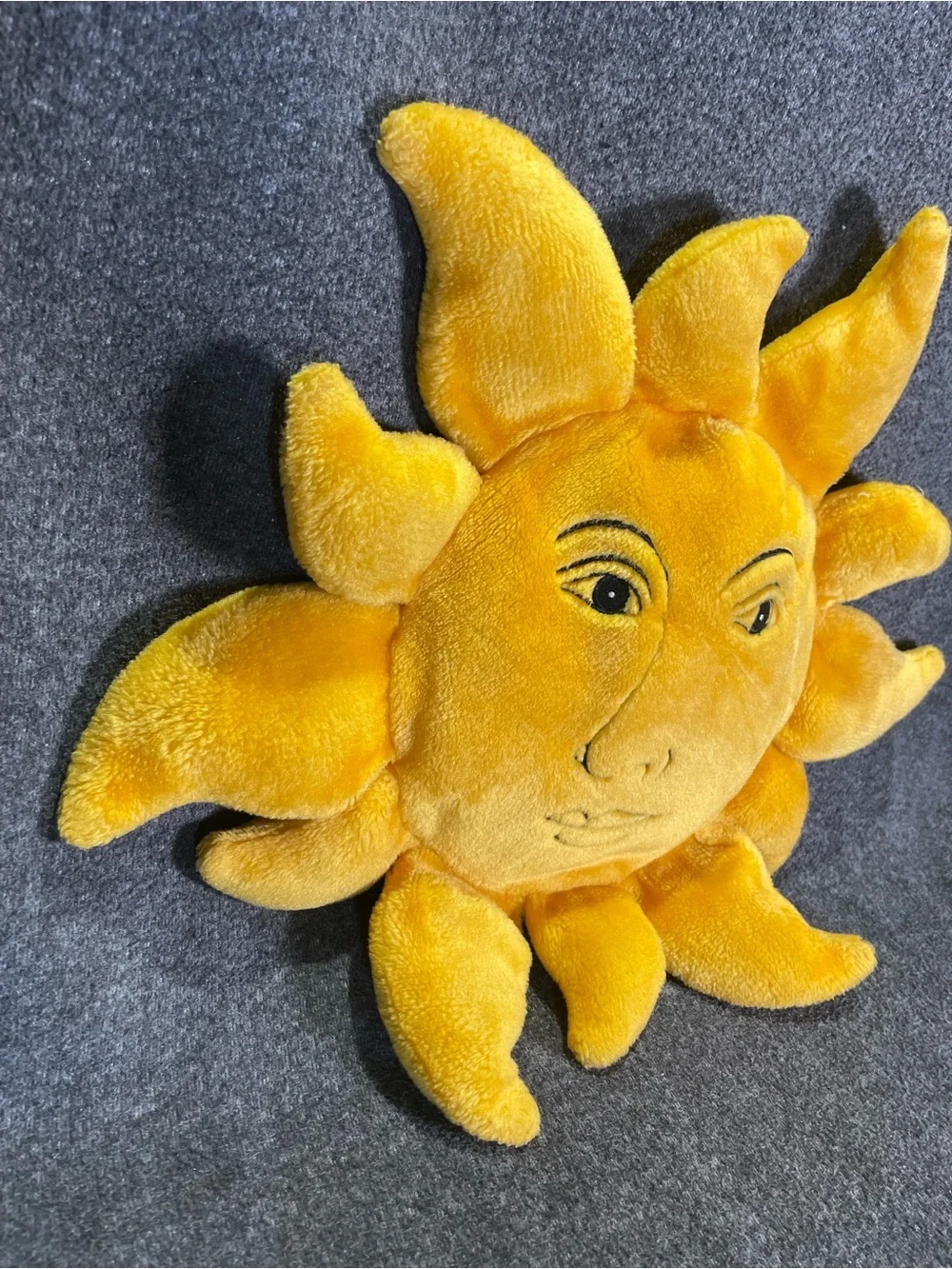 Celestial Sun Face Yellow Plush Pillow 19